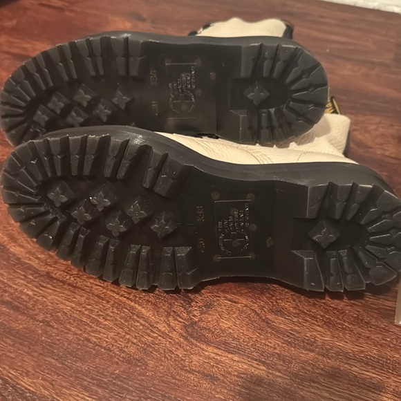 Dr. Martens Cream Leather Combat Boots - Picture 5 of 6